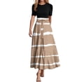 thumbnail image 1 of Summer Dresses For Women 2025 Floral Print Wrap Short Sleeve Maxi Dress Patchwork Ruffle Hem A Line Dress, 1 of 5