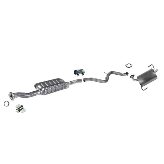 for Subaru for Outback 2.5L 2010-2017 Extended Sound-Boosting Steel Muffler Pipe Exhaust System - Front & Rear Modules