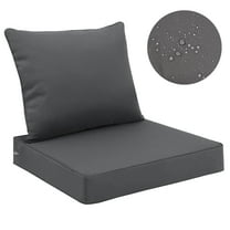 Topchances Outdoor Chair Cushions 19x19 Inch, Waterproof Fade Resistant Deep Seat and Back Cushion for Patio Furniture, Dark Gray