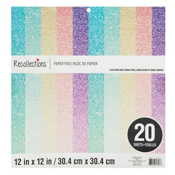 Signature Ombre Glitter Paper Pad by Recollections - 12" x 12"