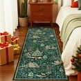 thumbnail image 4 of Wonnitar Christmas Runner Rug 2x6, Non Slip Washable Hallway Carpet Runner Soft Xmas Kitchen Rug Winter Reindeer Indoor Throw Rug for Entryway Bathroom Holiday Decor, Green, 4 of 12