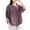 #03 Purple, variant on Busydd Womens Tops Plus Size M-4XL Casual Solid Color 1/2 Length Sleeve Summer Tops for Women Trendy Embroidered V Neck Cotton Linen Shirts Spring Loose Going Out Tops for Women
