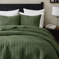 thumbnail image 3 of Juego de ropa de cama Palassio, de color verde oliva, 100% algodón, tamaño king, 3 of 8