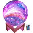 thumbnail image 1 of Moon Light Kids 5.9 Pulgadas 16 Colores Led 3d Con Soporte De Madera Control Remoto Control Táctil Carga Usb Regalo,11 Feliz Sencillez, 1 of 5