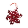 thumbnail image 4 of Adorno navideño colgante para árbol de Navidad, adorno navideño flocado rojo para las fiestas, 4 of 8