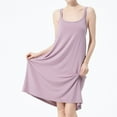 thumbnail image 4 of Previn Women's CottonPlus Size Nightgown Solid Soft Summer Sleeveless Flowy Knee Length Strappy Backless Tank Sleepwear Midi Pajama Dress Comfy Purple X-Large, 4 of 4