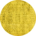 thumbnail image 1 of Ahgly Company Indoor Round Abstract Yellow Contemporary Area Rugs, 7' Round, 1 of 4