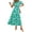Green, variant on PRETTYGARDEN Summer Maxi Dress for Women Casual Wear To Work V Neck Puff Short Sleeve Smocked Ruffle Flowy Beach Boho Long Floral Dress