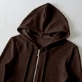 thumbnail image 6 of Bibifish Womens Hoodie Light Color Full Zip Up Drawstring Hood Cropped Fit Soft Fabric Casual Daily Outings Stylish Comfortable Hoodie, 6 of 9