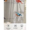 thumbnail image 6 of Sheer Curtains 54 Inch Length 2 Panels Set for Kitchen, Christmas Cardinal Semi Sheer Curtains for Windows, Vintage Winter Birds Brown Plaid Voile Window Treatments Rod Pocket Curtain, 6 of 7