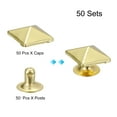 thumbnail image 3 of 50 Sets Spike Rivet 10mm Pyramid Rapid Rivet Studs Square Spikes Gold Tone, 3 of 5