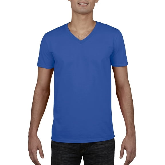 Gildan Mens Softstyle V-Neck T-Shirt, 3XL, Royal