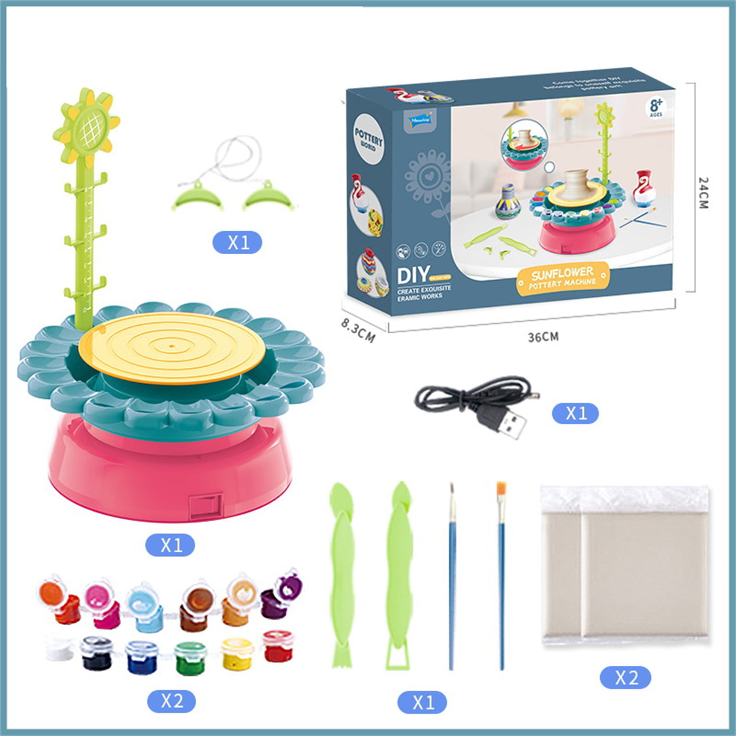Craft Dough Kids Gift Toy Set Tubs & Shapes Children Xmas Gift Hobby Play Clay 