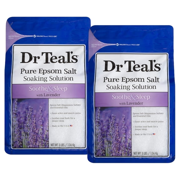 Dr Teals Lavender Epsom Salt - Soothe and Sleep - 2 bags (6lbs total)