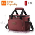 thumbnail image 4 of Lifewit Large Soft Cooler Lunch Bag, Insulated Lunch Box, Cooling Tote for Adult, Men, Women, School, Picnic, Hiking, Beach, Leakproof, Waterproof, Lightweight, 12-Can (8.5L), Burgundy, 4 of 7