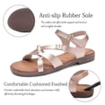 thumbnail image 3 of Veittes Women's Comfortable Flat Slide Sandals - Summer Casual Open Toe Slip-On with Ankle Strap & Hook-and-Loop Closure., 3 of 6