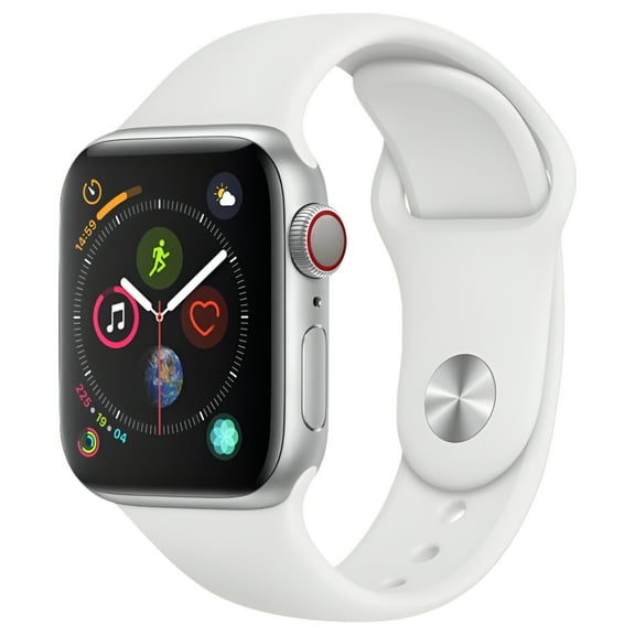 Restored Apple Watch Gen 4 Series 4 Cell 40mm Silver Aluminum - White Sport Band MTUD2LL/A (Refurbished)