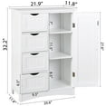 thumbnail image 2 of Wooden Bathroom Storage Cabinet Floor Storage Cupboard for Living Room Bathroom, 2 of 26