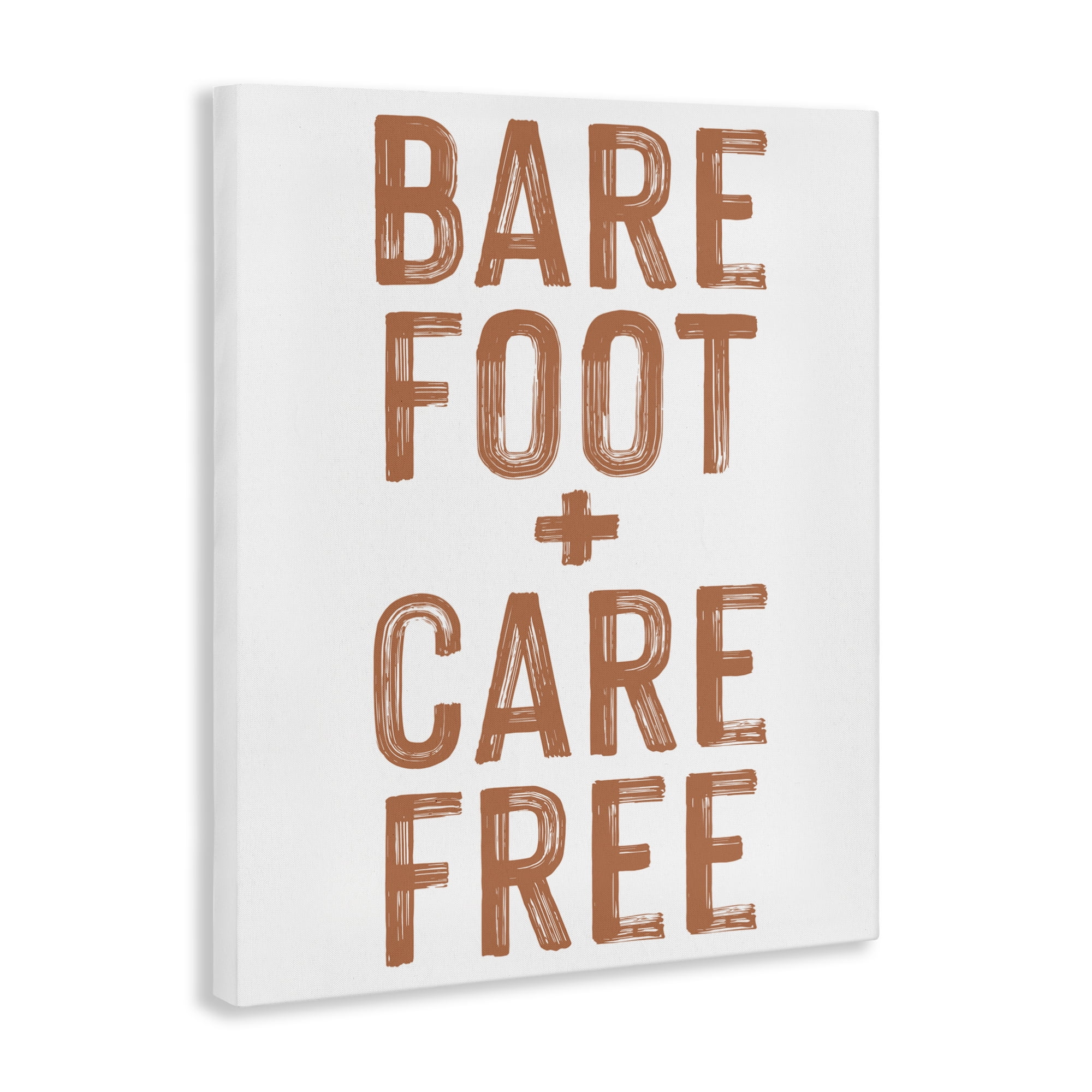 Barefoot Carefree Summer Sentiment Canvas Wall Art, design by Lettered and Lined