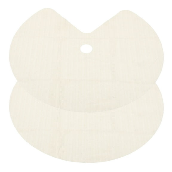 FOMIYES 2Pcs Beige PVC Circle Shelf Liner for Kitchen Cabinet Nonslip Easy to Clean 13.4x13.4in