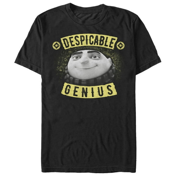 Men's Despicable Me Evil Genius Gru Banner Graphic Tee Black Small