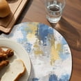 thumbnail image 3 of Blue Yellow Beige Round Placemats Set of 4 for Dinning Tables,Heat-proof Braided Table Mats 13 Inch,Retro Abstract Modern Art Painting Washable Place Mat for Kitchen Restaurant Party Table Decor, 3 of 9