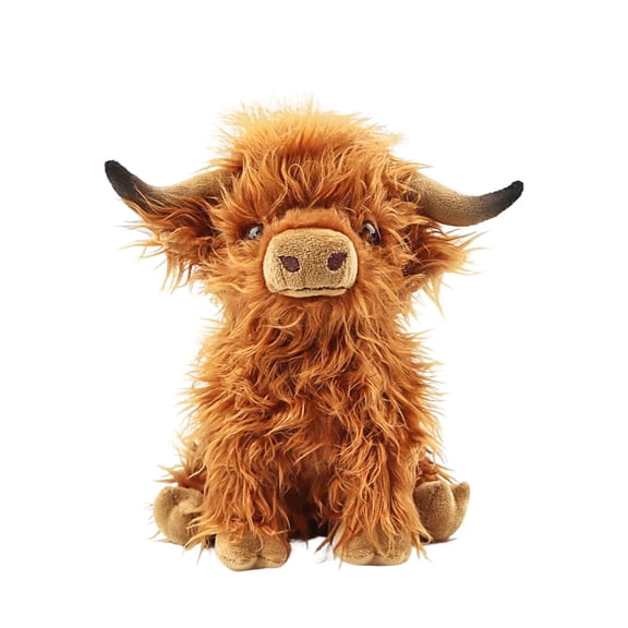 ZOOMPIL Highland Cow Stuffed Animal Plush Toy, 25cm Cute Highland Cow Stuffed Animal, Realistic Soft Cow Stuffed Stuffed Animal Toy, Suitable for Fans, Children, Girls, Boys and Friends