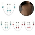 thumbnail image 2 of Elegant Rhinestones Pendant Nipple Jewelry Set NonPiercing Nipple Rings Breasts Dangles for Women Comfortable Wear, 2 of 9