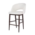 thumbnail image 2 of Plata Import Executive Stool in White, PU Executive Stool, Mid-Century Counter Stool, White PU Counter Stool, Kitchen PU Stool, Island Stool, Modern Counter Stool, with Backrest and Footrest, 2 of 3
