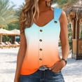 thumbnail image 4 of DeHolifer Tank Tops for Women Summer V-Neck Button Gradient Color Sleeveless Blouse Loose Lightweight Tank Tops Orange S, 4 of 6