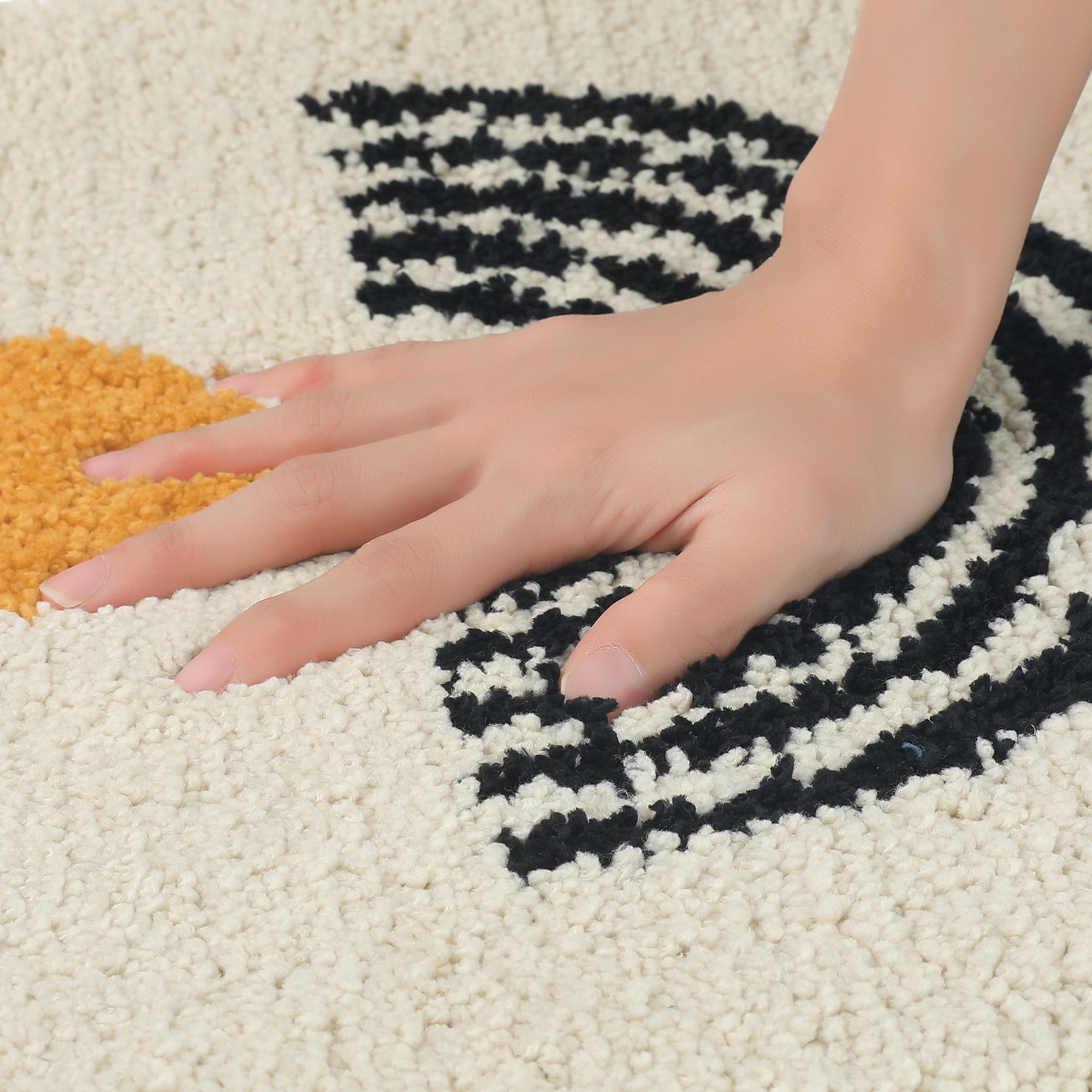 Unique Bargains Non-Slip Absorbent Resist Dirt Entrance Mat Soft Fluffy Carpet Doormats Beige 20"x32"