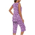 thumbnail image 3 of Conjunto de Verano para las Mujeres Impreso Cuello Redondo sin Mangas Y Pantalones, Casual de Dos Piezas para las Mujeres, 3 of 5