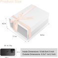 thumbnail image 2 of White lidded gift box, size 974 inches, gift box with ribbon, foldable magnetic closure gift box, bridesmaid proposal box includes gift card ribbon tag, 2 of 3