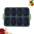thumbnail image 3 of 8 Slots French Roll Baking Mold Silicone Food Grade Bakeware Pudding Decorating Tools (Grey), 3 of 7