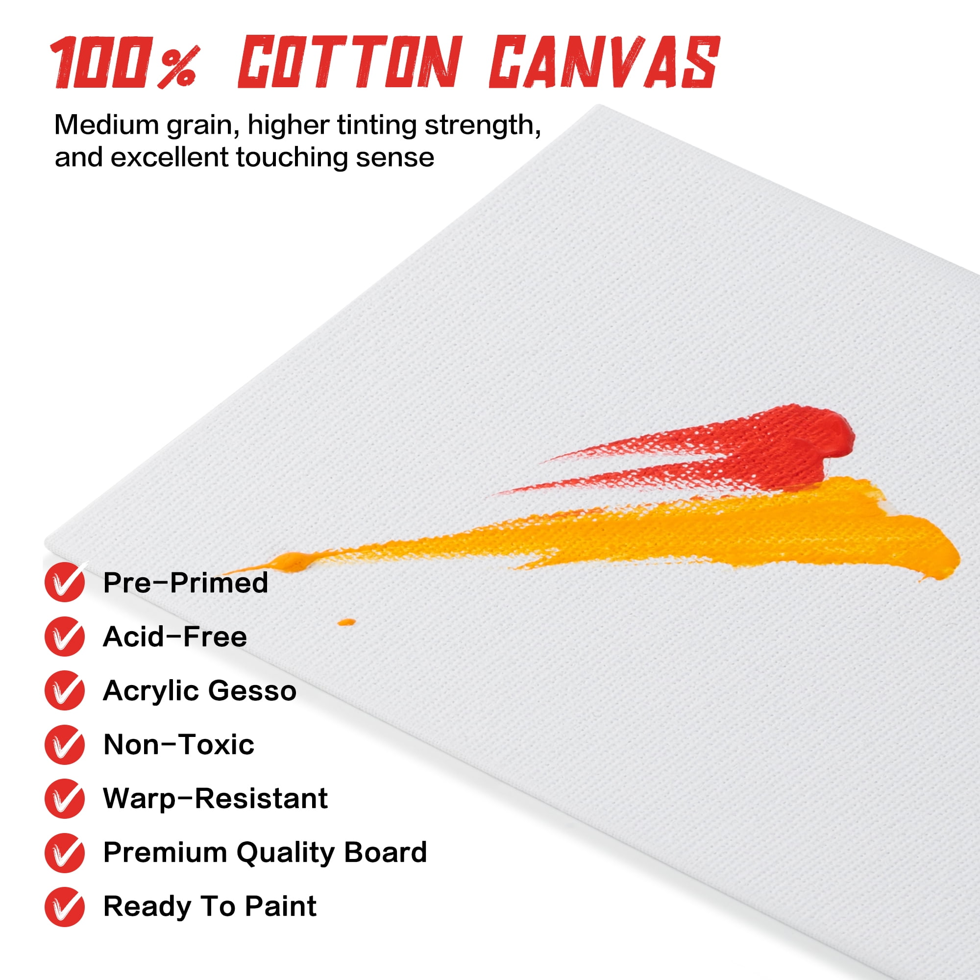 Finenolo 32 Pack Canvas Panel Boards, Assorted Sizes Canvas Boards for Painting