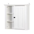 thumbnail image 2 of Large Capacity Wall Cabinet with Door MDF Wear-resistance Wall Cupboard Household Supplies-White, 2 of 8
