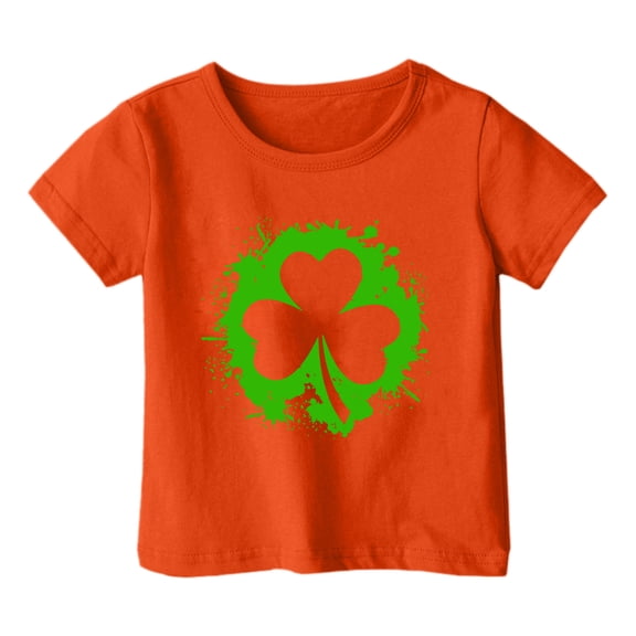 lnmuld Cute Tops St Patrick's Day Casual Short Sleeve Tee for Toddler Girls and Boys Festive Irish Theme Top Size:3-4 Years