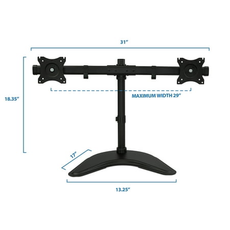 Mount-It! - Dual Monitor Desk Stand - Black