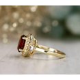 thumbnail image 3 of 2.50CT Oval Cut Simulated Red Garnet Women's Engagement Gift Ring 14K Yellow Gold Plated, 3 of 5