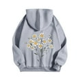 thumbnail image 4 of YUGYXL Cute Graphic Hoodies for Teen Girls Oversized Women's Hoodie Fleece Lined Hooded Sweatshirts with Hood Fall Gray S, 4 of 5