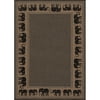 Couristan Recife Elephant Area Rug, 2'3" x 11'9" Runner, Cocoa-Black