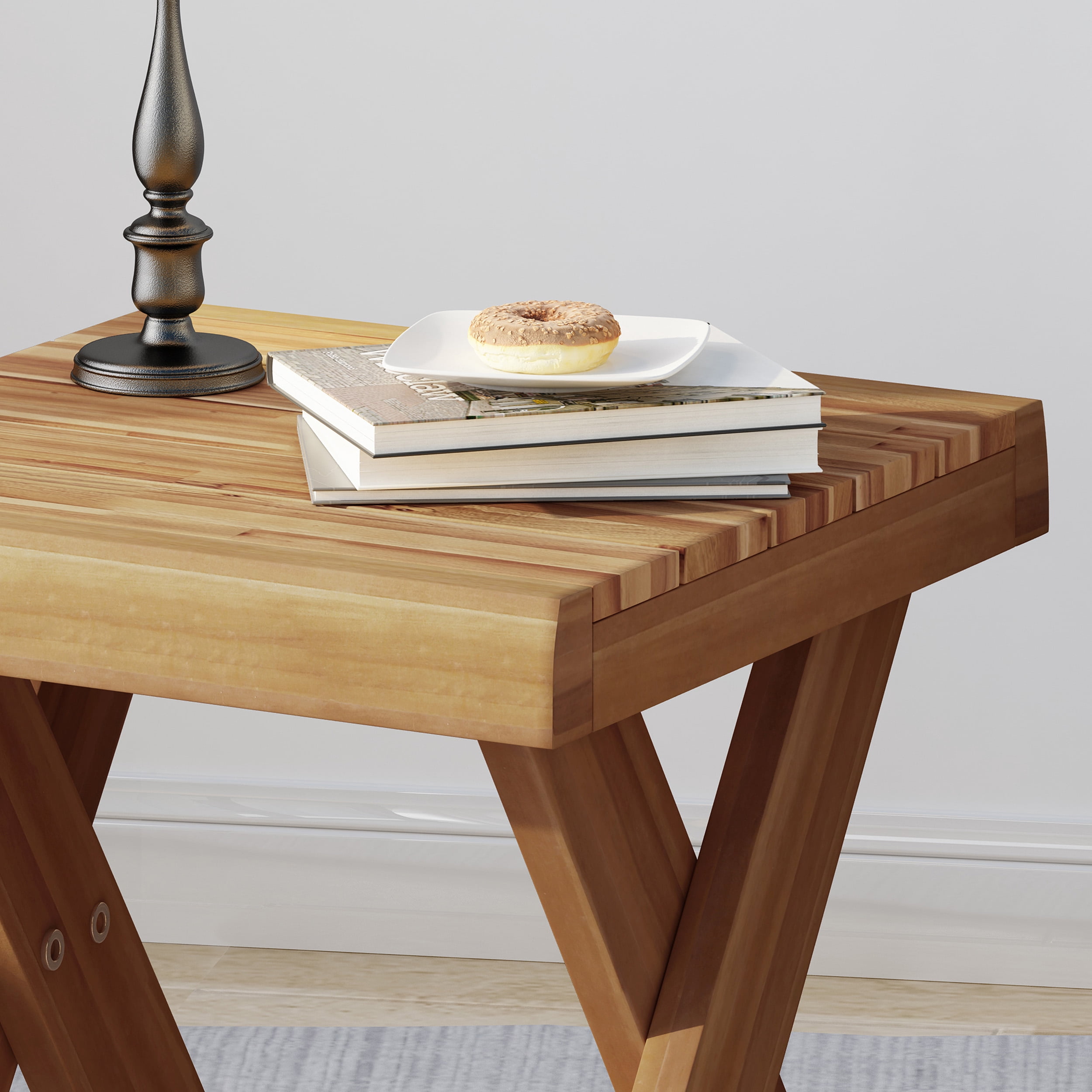 Noble House Acacia Wood Side Table, Teak