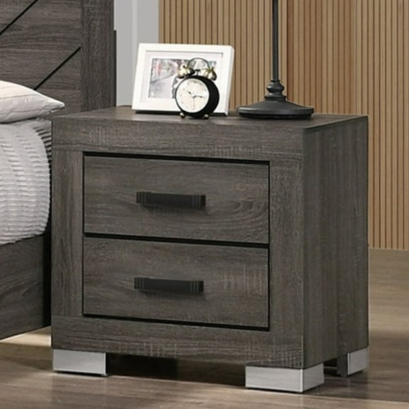 GZXS Nightstands with 2 Drawers, Bed Side Table for Bedroom, Mid Century Modern End Table with Storage Vintage Wood Accent Table for Living Room, Brown