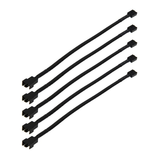 Cable Alimentación Extensión Ventilador Con Caja Conector PWM 4 Pines 12 Pulgadas 5 Uds.