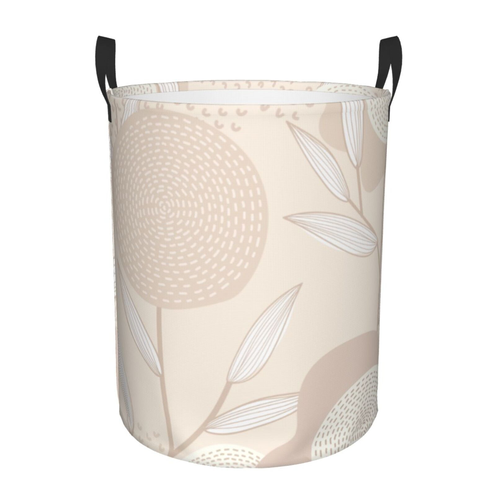 Black Pink Rose Flower Print Laundry Basket