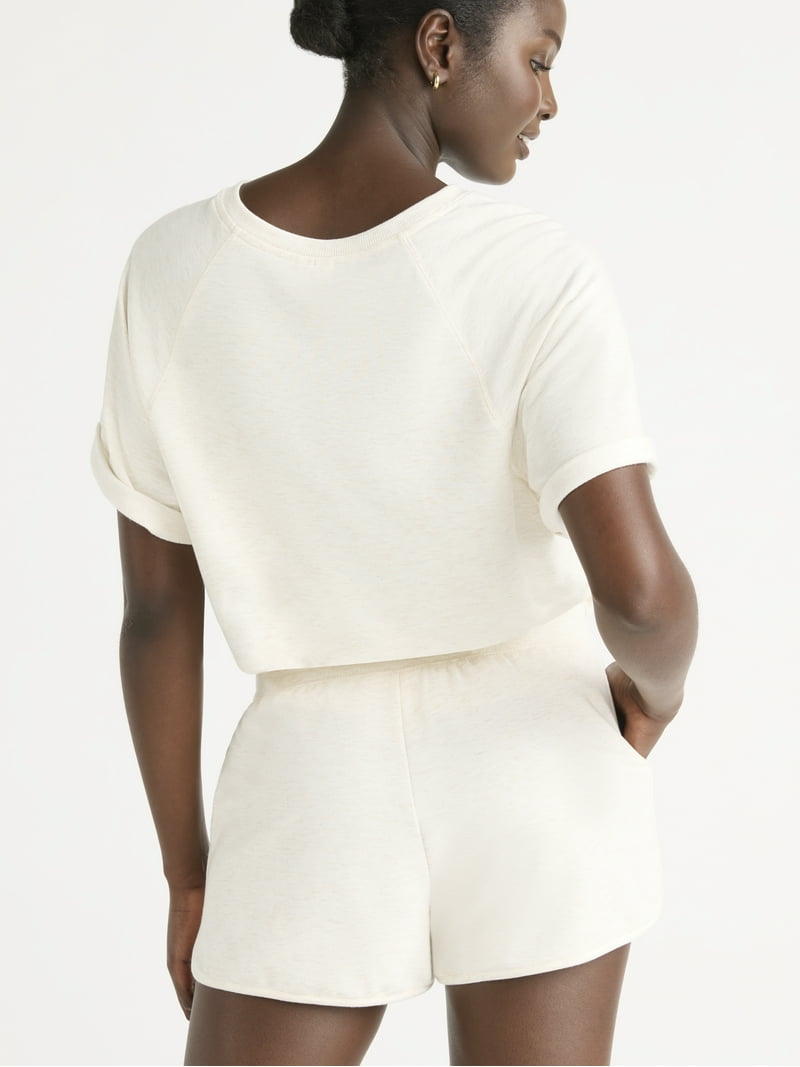 ファッション雑貨・小物その他 French Terry Short Sleeve Pajama Set Joyspun Women's French Terry Short Sleeve Top and Shorts