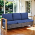 thumbnail image 2 of Bellefurn Outdoor 3 Seater Sofa Patio Couch Rattan Sofa with Waterproof Sofa Cover Set,Outdoor Patio Conversation Sets for Outdoor,Balcony,Front Porch, 2 of 10