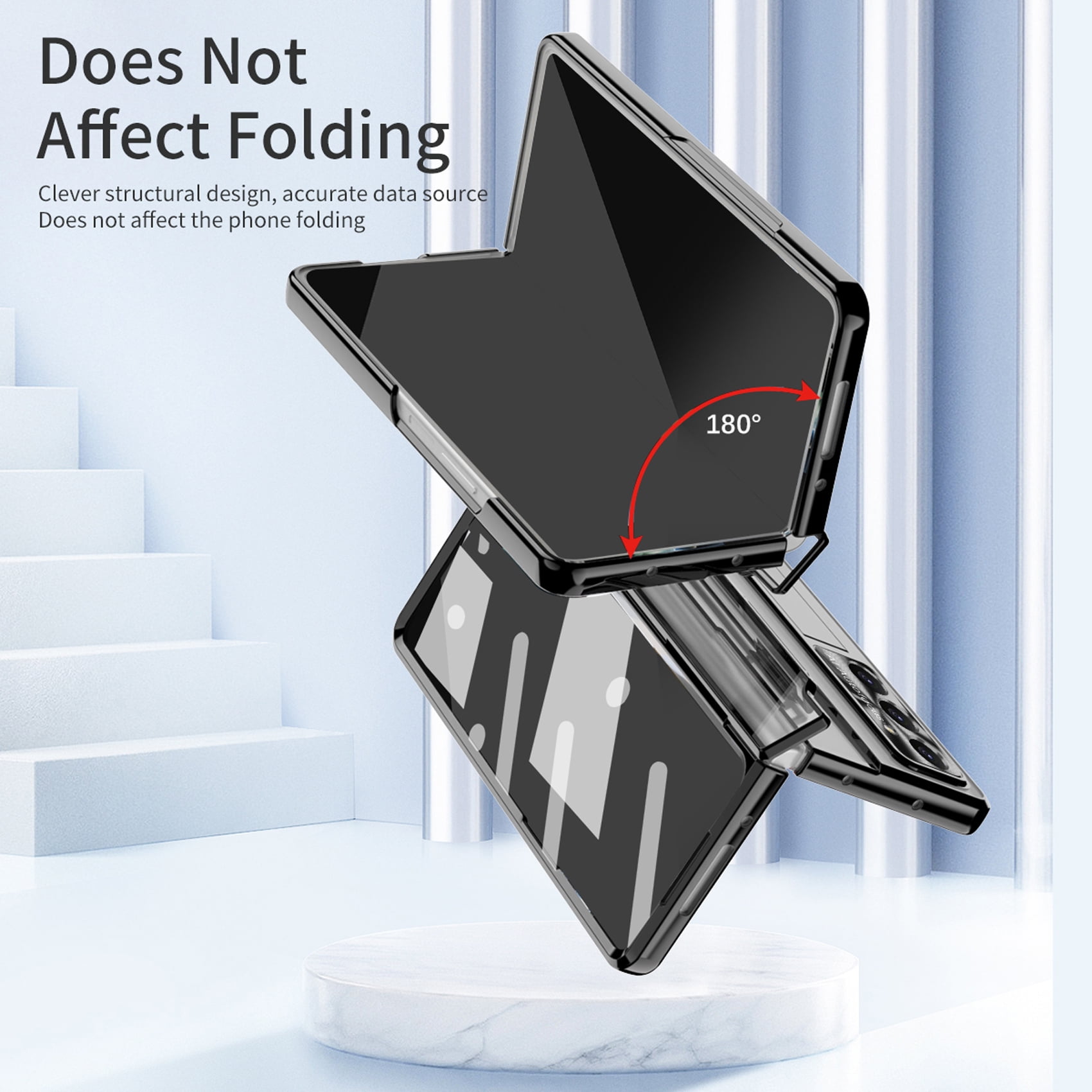 for Samsung Galaxy Z Fold 7 Case, Luxury Plating Shockproof Drop Protection Phone Case for Samsung Galaxy Z Fold 7 5G, Black