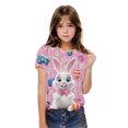 thumbnail image 2 of Jinhomg Oversized Shirts for Kids Super Cute Easter Bunny Rabbit Graphic Tees Casual Loose Short Sleeve Round Neck Holiday Tops Multicolor 4 Years, 2 of 4
