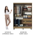 thumbnail image 4 of Ropero Closet Madesa Luke 2 Puertas 1 Espejo y Pies Marrón, 4 of 7